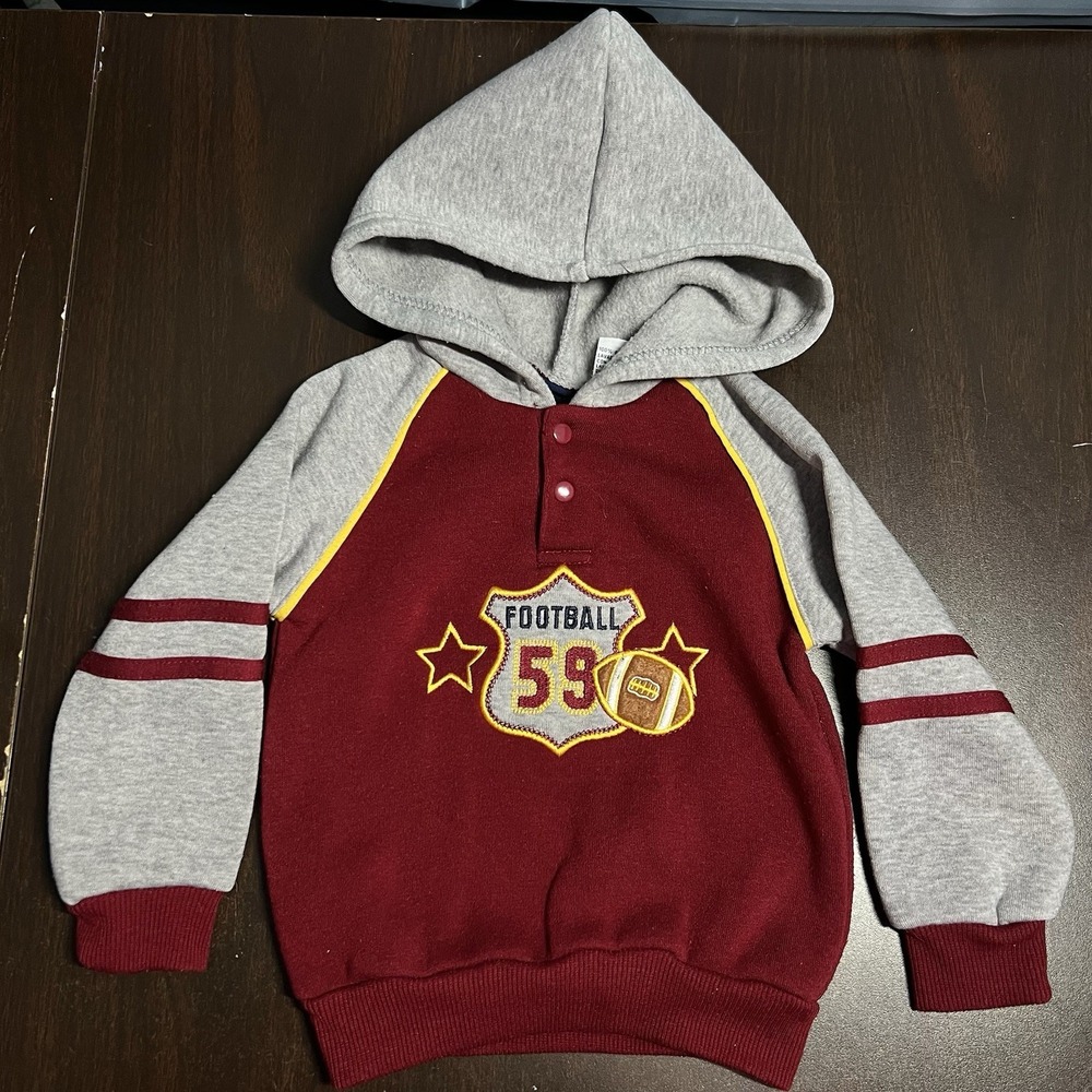 Vintage Tad Little Boys Size 18 Months Football‎ Hoodie Pullover Y2K VGC *READ